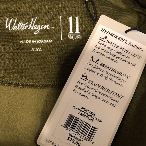 Walter Hagen 11 majors golf heather olive sweater size S new - Picture 6 of 8